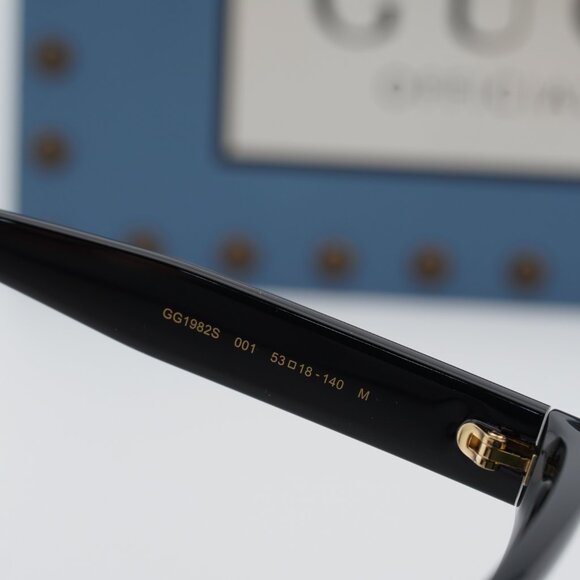 Gucci GG1982S 001 Cat Eye Sunglasses - Black\\Grey main image 6